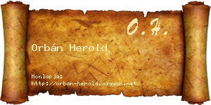 Orbán Herold névjegykártya